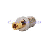 10x HF-Steckeradapter SMB-Stecker auf F-Buchse gerade vernickelt/vergoldet 