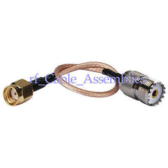 10pcs RP-SMA Plug to UHF SO239 female Jack pigtail Coax Cable RG316 for wireless