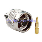 N-Type male plug RF connector Solder for antenna End terminal Nickelplated
