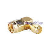 15x RP-SMA male plug center to RP-SMA female jack right angle adapter connector