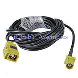 Radio with IF cable Fakra  K Jack to Male plug adapter pigtail cable 10ft RG174