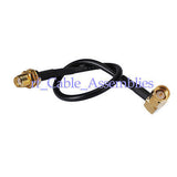 20X SMA female bulkhead to SMA male right angle male pigtail cable RG174 1m