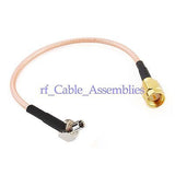 Superbat 10pcs SMA male plug to TS9 plug right angle RF connector pigtail cable RG316 ZTE