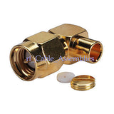 SMA Solder Plug Right Angle Connector For .141'' Cable