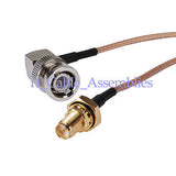 Superbat BNC male right angle to RP SMA female Bulkhead O-ring pigtail Cable RG316 wifi