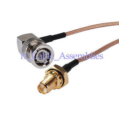 Superbat BNC male right angle to RP SMA female Bulkhead O-ring pigtail Cable RG316 wifi