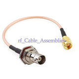 Superbat SMA plug straight to BNC Jack bulkhead pigtail cable