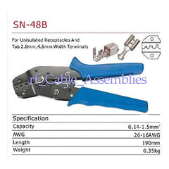 Crimping Tool unisulated receptacles tab 2.8/4.8mm width terminals Crimper Plier