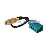 10X RCA female to Fakra  Z  female pigtail cable RG174 15cm for Neutral coding