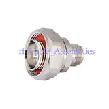 2X L29 7/16 DIN male plug to N-Type female straight RF coax adapter connector