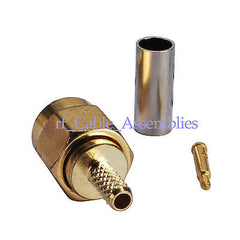 10pcs SMA Male Plug Crimp For LMR100 RG316 RG174 Cable Straight RF Connector