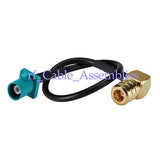 Superbat Radio antenna Extension cable Fakra Plug  Z  to SMB male right angle pigtail