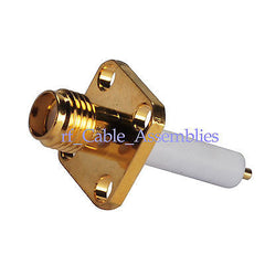 SMA female 4-hole panel mount jack RF connector ST with long extended dielectric