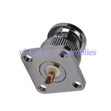 10x BNC male plug with 4 holes pane/Flange 17.5*17.5mm solder connector straight