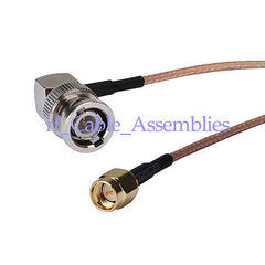 20x BNC male plug RA right angle to SMA male RG316 pigtail Coax Cable 30cm wifi
