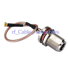 Superbat N female bulkhead O-ring straigh to MMCX male right angle RF Cable Assembly