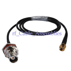 Superbat BNC Jack Female Bulkhead To RP-SMA Male pigtail cable KSR195 1M 3FT For Wireless