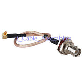 Superbat MC-Card male right angle to RP BNC female plug bulkhead pigtail cable RG316 wifi