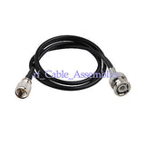 Superbat 3 FT BNC plug male to mini-UHF plug male pigtail cable KSR195 1M for Wireless
