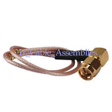 Superbat 10PCS SMA Male Plug right angle to Y type 2x IPX/u.fl cable jumper pigtail RG178