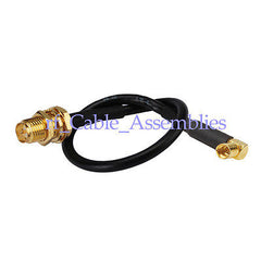 Superbat RF pigtail RP SMA Female bulkhead to MMCX Jack right angle pigtail cable RG174