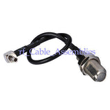 Superbat F Jack to CRC9 plug right angle pigtail cable