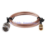 Superbat BNC male plug to SMB female jack 75Ω crimp RG179 cable jumper pigtail 1M 3ft