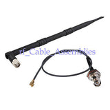 2.4GHz 9dBi Omni WiFi Antenna RP TNC + TNC- ixp/u.fl cable 15cm