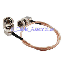 Superbat 8" BNC plug male right angle to plug RA 75ohm pigtail cable RG179 20cm wireless