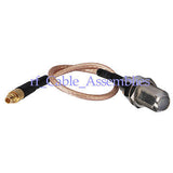 Superbat MMCX plug male straight to F female jack RF jumper pigtail cable RG316