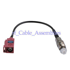 Superbat FAKRA Coxial cable FAKRA  D  female jack to FME female cable RG174 1M for GSM