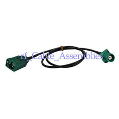 Superbat Fakra  E  green female jack to male plug pigtail Coax cable RG174 for Car TV1
