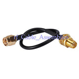 Superbat SMA Plug male to RP-SMA Jack female bulkhead pigtail Coxial Cable RG174 wireless