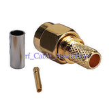 20 RP-SMA male plug jack crimp for RG58 RG400 RG142 LMR195 RF Connector straight