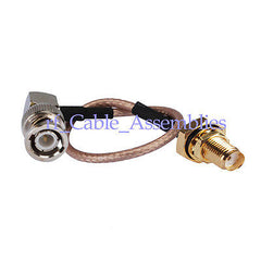 10x SMA female bulkhead O-ring to BNC male right angle Pigtail cable RG316 WiFi