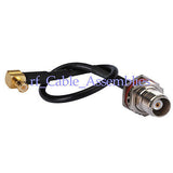 20x TNC female to MCX plug male right angle adapter pigtail cable RG174 6  wifi