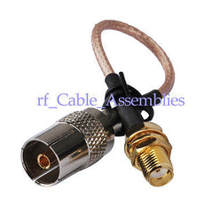 Superbat Antenna Cable IEC DVB-T TV PAL female to SMA female RG316 cable jumper pigtail