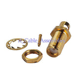 RP-SMA Solder Jack(male pin) bulkhead connector for.141