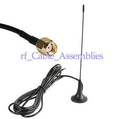 Antenne 433 MHz, 3 dBi RP SMA-Stecker gerade 500 cm mit Magnetfuß für Amateurfunk 