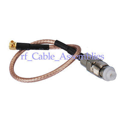 Superbat MMCX male right angle RA to FME female jack pigtail cable RG316 for wireless