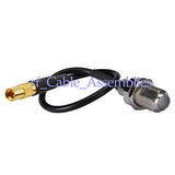 Superbat MMCX female Jack straight to F female pigtail cable RG174 for Audio WIFI