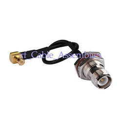 Superbat RP TNC female male pin bulkhead to MCX plug right angle pigtail cable RG174 WLAN