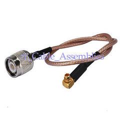 Superbat TNC plug male to MMCX male right angle RF pigtail Coax cable RG316 for wireless