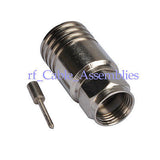 15pcs F-Type plug Crimp male for RG11 cable straight RF connector 75 Ohm